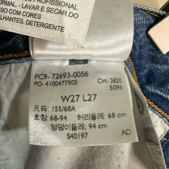 Levi’s Premium Ribcage Straight Button Fly Raw Hem Jeans Size 27 - Picture 13 of 15